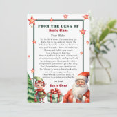 Kerstmis Gepersonaliseerde brief van Santa en Elf Kaart (Staand voorkant)