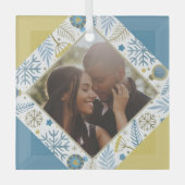 Kerstmis gepersonaliseerde moderne foto glas ornament (Voorkant)