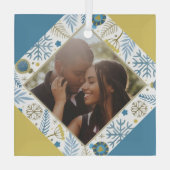 Kerstmis gepersonaliseerde moderne foto glas ornament (Achterkant)