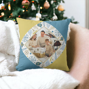Kerstmis gepersonaliseerde moderne foto kussen