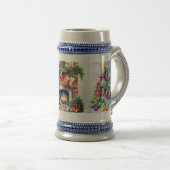 Kerstmis gepersonaliseerde naam bierpul (Voorkant rechts)