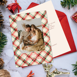 Kerstmis geruite kaart met foto
