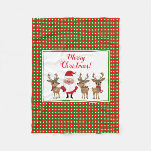 Kerstmis Geruite Kerstman Rendier Kerstmis Fleece Deken