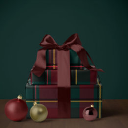 Kerstmis geruite klassieke vakantie eenvoudig cadeaupapier