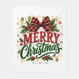 Kerstmis geruite strik fleece deken