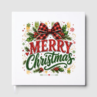 Kerstmis geruite strik gastenboek