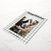 Kerstmis geruite zwart-wit lijst folie kaart (Gedraaid)