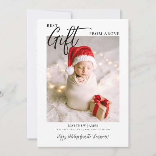 Kerstmis Geschenk Calligrafie Moderne Mooie Baby F Feestdagenkaart (Voorkant)