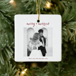 Kerstmis & Getrouwd - Persoonlijke Kerstversiering Keramisch Ornament