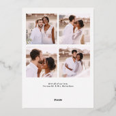 Kerstmis getrouwd | Roze gouden pasgetrouwd multi Folie Feestdagenkaart (Achterkant)