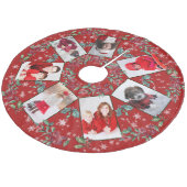 Kerstmis Gezin Foto Collage Red Fleece Kerstboom Rok (Gekanteld)