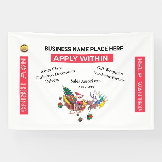 Kerstmis Gezocht Nu Huren Sinterklaas Custom Spandoek (Horizontaal)