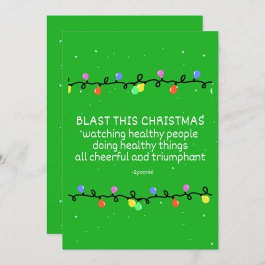 Kerstmis Gezonde mensen die gezonde dingen doen Feestdagenkaart (Voorkant / Achterkant)