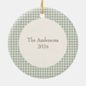Kerstmis Gingham Foto Kerst Ornament Jaar (Achterkant)