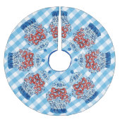 Kerstmis Gingham Ginger Jar Kerstboom Rok (Voorkant)