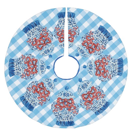 Kerstmis Gingham Ginger Jar  Kerstboom Rok (Voorkant)