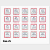 Kerstmis Gingham Plaid 1,5" Adres Sticker (Vel)