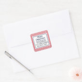 Kerstmis Gingham Plaid 1,5" Adres Sticker (Envelop)