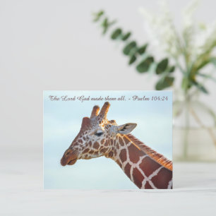 Kerstmis Giraffe Ansichtkaart Briefkaart