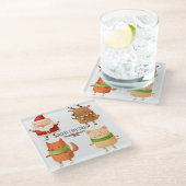 Kerstmis Glazen Onderzetter (Schuin)