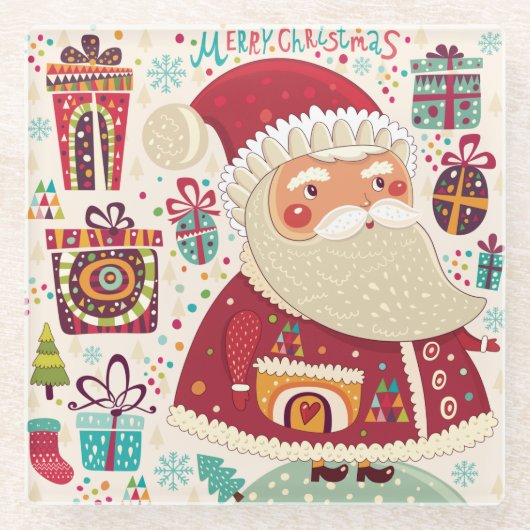 Kerstmis Glazen Onderzetter (Voorkant)