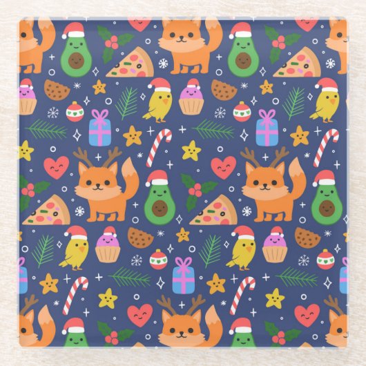 Kerstmis Glazen Onderzetter (Voorkant)