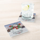 Kerstmis Glazen Onderzetter (Schuin)