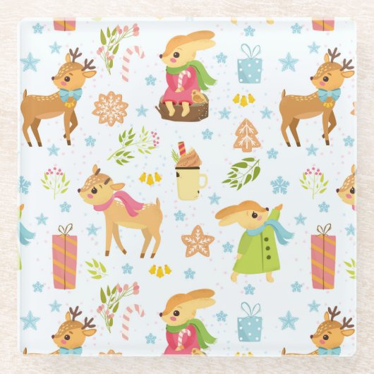 Kerstmis Glazen Onderzetter (Voorkant)