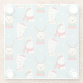 Kerstmis Glazen Onderzetter (Achterkant)