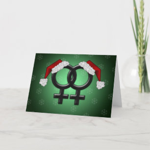 Kerstmis GLBT - Groene Lesbienne Feestdagen Kaart