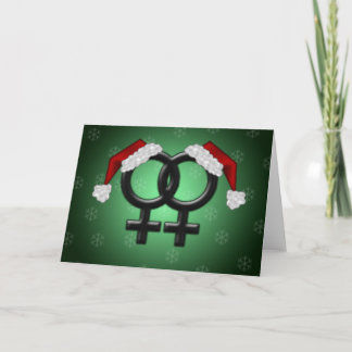 Kerstmis GLBT - Groene Lesbienne Feestdagen Kaart