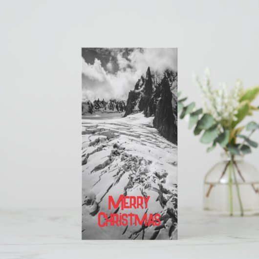 Kerstmis Gletsjerspleet Mont Blanc, Frankrijk Kaart (Staand voorkant)