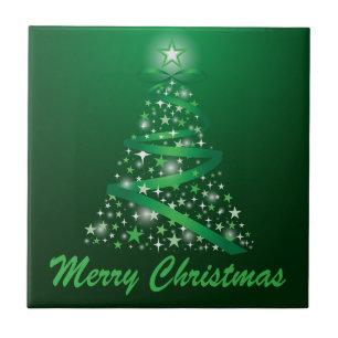 Kerstmis Gloeiende Boom Tegeltje