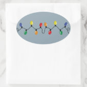 Kerstmis gloeilamp string ovale sticker (Tas)
