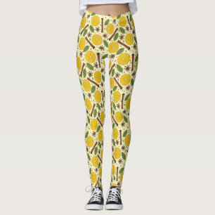 Kerstmis glühwein kruidig licht geel leggings