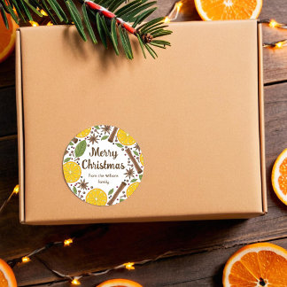 Kerstmis glühwein kruidig wit ronde sticker