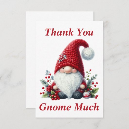 Kerstmis Gnome Dank u kaart (Voorkant / Achterkant)