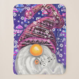 Kerstmis Gnome in Paarse Pet Baby Sherpa Deken