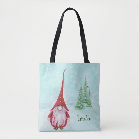Kerstmis Gnome Persoonlijke Whimsical-Canvas tas (Voorkant)