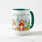 Kerstmis - Gnomen en Gifts 2 Tone Coffee-Mok Mok (Voorkant rechts)