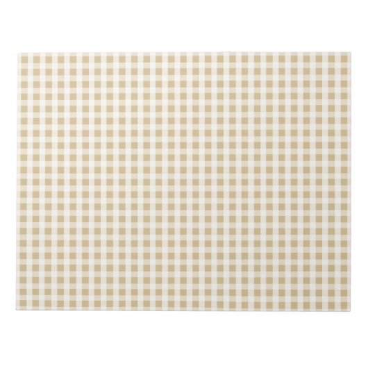Kerstmis Gold Gingham Check Patroon Notitieblok (Voorkant)
