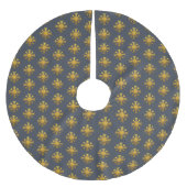 Kerstmis Gold Snowflake Pattern Dark Blue Kerstboom Rok (Voorkant)