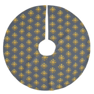Kerstmis Gold Snowflake Pattern Dark Blue Kerstboom Rok