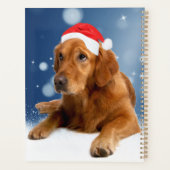 Kerstmis: Golden Retriever Dog Santa Hat Snow Planner (Achterkant)