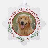 Kerstmis Golden Retriever Hond gepersonaliseerd Ornament Kaart (Achterkant)