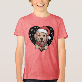 Kerstmis Golden Retriever - Santa Hond Tri-Blend Shirt
