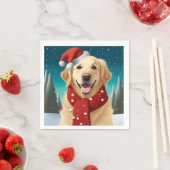 Kerstmis Golden Retriever servetten (Insitu)