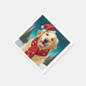 Kerstmis Golden Retriever servetten (Hoek)