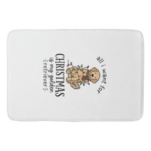 Kerstmis Golden Retriever Wenslijst Ontwerp Badmat