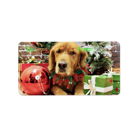 Kerstmis - Golden Retriever - Zoe Etiket (Voorkant)